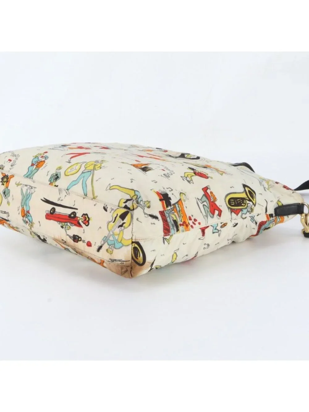 Prada Tessuto Nylon Musical Instrument Motif Print 2-Way Shoulder Bag Crossbody